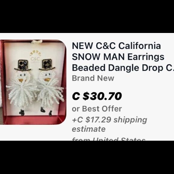 C&C California snowman earrings - Picture 7 of 8